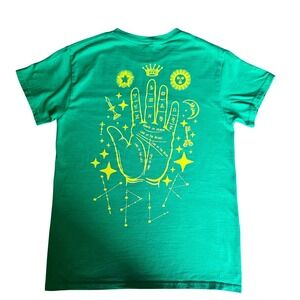 XPLR Palm Reading T Shirt Small‎ S Green Sam and Colby Zumiez Goth Occult Merch